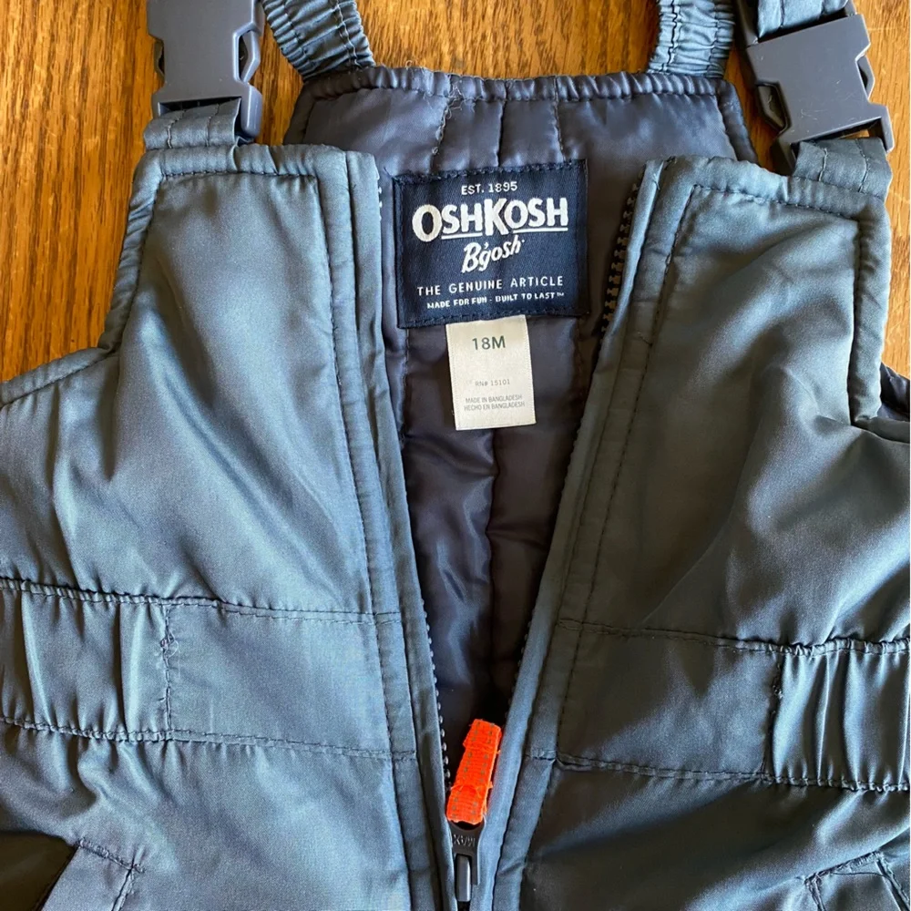 Kids Grey Insulated Snow Bib Overalls